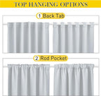 NICETOWN 2 Panels Outdoor Curtains Waterproof Pocket & Back Tab on Top & Bottom - Image 3