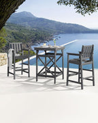 3-Piece Adirondack Chairs and Table Set, HDPE Patio Bar Sets, All Weather - Image 3