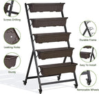 VECELO 5-Tier Vertical Garden Bed, Freestanding Elevated Raised Garden Planter - Image 3