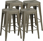 Shahoo 24 Inches Metal Bar Stools Counter Height Stackable Backless Stools by BuynowfromShahoo