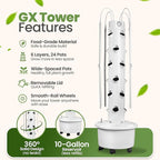 GX Hydroponic Tower | Vertical Planter Tower | Hydroponics Growing System Kit | - Image 4