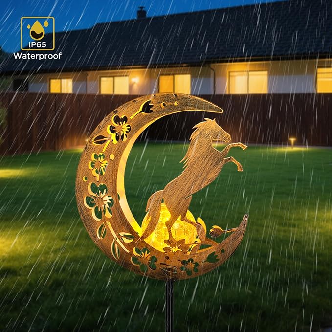 JOBOSI Solar Moon Horse Decorative Light Gift, Portable Decorative Ground Stake - Image 7
