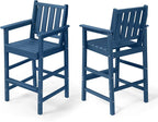 Adirondack Bar Chair Set of 2, HDPE Tall Adirondack Chairs Bar Stools - Image 9