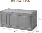 Devoko 85 Gallon Deck Box Lockable Resin Outdoor Storage Box waterproof Outdoor - Image 7