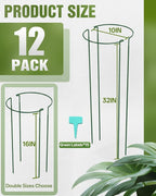 Joyhalo 12 Pack Peony Cages and Supports, 32 Inch Adjustable Plant Stakes - Image 6