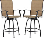 MFSTUDIO Outdoor Bar Stools Set of 2, Swivel Bar Height Patio Chairs Outdoor by MFSTUDIO