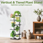 iDavosic.ly Plant Stand with Grow Light Indoor Outdoor, 5-Tier Tall Metal - Image 7