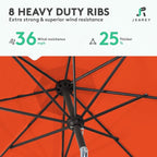 JEAREY 9FT Outdoor Patio Umbrella Outdoor Table Umbrella - Image 5