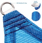 Eden's Decor Straight Flat-Edged Sun Shade Sail Rectangular 5' x 13' Blue - Image 2