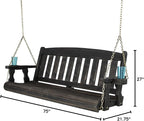 Amish Casual Heavy Duty Mission Treated Porch Swing, Semi-Solid Black Stain - Image 3