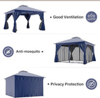 LAUSAINT HOME Semi-Permanent Outdoor Patio Gazebo 12'x12', Heavy Duty Party - Image 7