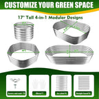 17" Tall Elevated Oval Metal Raised Garden Bed - 5ft x 2ft in Size and 0.8MM - Image 2