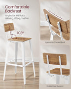 VASAGLE Set of 4 Bar Stools, Bar Height Stools, 29.1 Inches Tall Barstools - Image 6