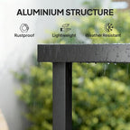 Outsunny Outdoor Dining Table for 4 Person, Square Patio Table, Aluminum Metal - Image 6