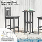 Sundale Outdoor 39 Inches Height Adirondack Bar Table, Patio HDPE Pub Height - Image 6