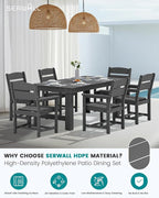 SERWALL HDPE Outdoor Dining Chair, Patio Dining Chair - Image 4