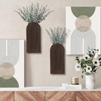 2 Pack Wooden Wall Vase Set - Image 4