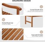 VINGLI 50" Outdoor Wood Bench, Weatehr Resistant Wooden Garden Patio Bench - Image 4