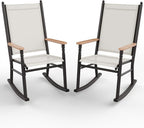 Shintenchi 2 Pcs Outdoor Rocking Chairs Set, Upgraded High Back Patio Rocking by Shintenchi