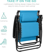 Best Choice Products 30” Wide Folding Zero Gravity Outdoor Recliner Patio - Image 9