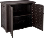 Rubbermaid Decorative Outdoor Storage Cabinet Weather Resistant Dark Brown - Image 4