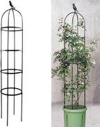 6ft Garden Obelisk Trellis for Climbing Plants-Rustproof Metal Pipe by Anothera