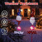 Christmas Solar Garden Stake Lights, 2 Pack Snowman＆Santa Claus Xmas Pathways - Image 5