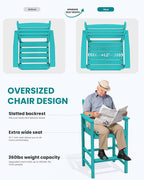 SERWALL Tall Adirondack Chairs Set of 2, Oversize Balcony Adirondack Chairs Set - Image 3