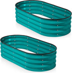 Plant & Plot Galvanized Raised Garden Beds Outdoor // 4×2×1 ft Planter Raised by PlantPlot