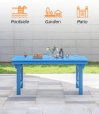 HDPE Outdoor Dining Table, 66.9” Rectangle Patio Dining Table - Image 7