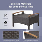 RELAX4LIFE Outdoor Wicker Ottomans - Image 5