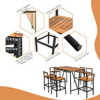 HAPPYGRILL 7 Piece Patio Bar Table Set - Image 6