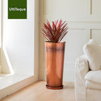 28in Tall Copper Planters Set of 2, Galvanized Steel Tall Outdoor Planter - Image 4