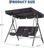 Porch Swing Chair with Adjustable Canopy - Image 7