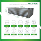 GARDMAX 8x4x2FT Galvanized Raised Garden Bed Kit, Metal Planter Boxes Outdoor - Image 4