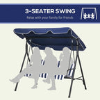 Outsunny 3-Seat Outdoor Patio Swing Chair - Image 5