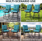 Kozyard Isabella Outdoor Swivel Bar Chairs, Counter Height Patio Bar Stools Set - Image 7