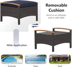 RELAX4LIFE Outdoor Wicker Ottomans - Image 3