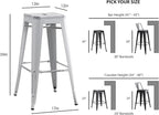 AC Pacific 30” Metal Backless Barstool Set of 2 – Country Rustic Style - Image 3