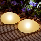 SUNNYPARK Solar Garden Lights Outdoor Set of 4 Plastic Pebble Shape Decorative - Image 5