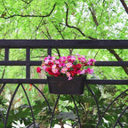 3 Pack Metal Railing Planters, 10.5" Oval Hanging Flower Pots - Image 6