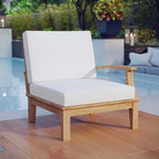 Modway EEI-1149-NAT-WHI-SET Marina Premium Grade A Teak Wood Outdoor Patio - Image 2