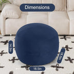 MeMoreCool Round Stuffed Pouf Ottoman Foot Rest, Floor Pouf Foot Stool - Image 2
