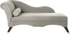 Safavieh Home Collection Caiden Grey Velvet Chaise by SAFAVIEH
