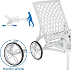 VINGLI Cast Aluminum Outdoor Chaise Lounge Chair - Image 6