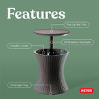 Keter Pacific Cool Bar Outdoor Patio Furniture and Hot Tub Side Table - Image 5