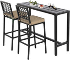 Outdoor Patio Bar Set, Bar Height Patio Dining Set, Weather-Resistant Bistro by Sumshadow