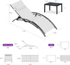 PURPLE LEAF Patio Oversized Chaise Lounge Chair Set - Image 5