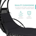Best Choice Products Outdoor Hanging Curved Steel Chaise Lounge Chair Swing - Image 5