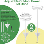 Tellingyou 2 Pack Adjustable Outdoor Flower Pot Stand, Metal Outdoor Plant - Image 3